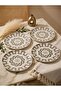 Classic Roman Mozaika Pattern 6-Person 25 cm Porcelain Serving Presentation Plates - 4