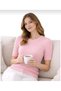 Pink Short Sleeve Crew Neck Slim Fit Women's T-Shirt - 3