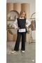 Girl's Knitwear Burgu Vest Set Pants Set - Shirt Burgu Knitted Vest and Pants Combination (New Season) - 2