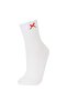 Women's Ribbon 3-Piece Cotton Socks E2063Axns - 2