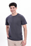 Men's Anthracite Basic T-Shirt – Regular Fit Crew Neck 100% Cotton 30/1 Single Jersey Fabric Casual T-Shirt - 4