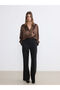 Lcwaikiki Classic Brown Satin Women's Shirt - 2