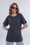 Women's Anthracite Basic T-Shirt – Regular Fit Crew Neck 100% Cotton 30/1 Single Jersey Fabric Casual T-Shirt - 6