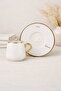 6-Person Porcelain Turkish Coffee Cup Set – Simple Gold Gilded Coffee Cup Set - 6