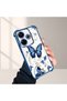Redmi 13 4g Compatible Kelebek Printed Transparent Silicone Shock Absorbing Case Stylish and Durable