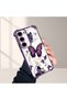 Samsung Galaxy S23 Compatible Kelebek Printed Transparent Silicone Shock Absorbing Case Stylish and Durable