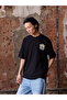 Unisex Black Oversized 100% Cotton Back Printed Crew Neck Street Style T-Shirt Bear - 4