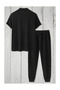 La Los Angeles Printed T-Shirt and Black Summer Sweatpants New Season Trend - 2