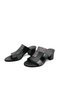 Genuine Leather Black Color Block Heel 35-36-37-38-39-40-41 Size Women's Heels Slipper - 3