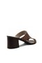 Genuine Leather Brown Color Block Heel 35-36-37-38-39-40-41 Size Women's Heels Slipper - 5