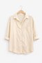 Women's 5-Pack Beige Lilac Black White Pistachio Green Cotton Oversize Linen Single Pocket Casual Shirt - 4