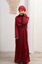 Summer Sweat-Proof Fabric Girls' One-Piece Prayer Dress - Zipper Detail and Ready-Made Headscarf - 5