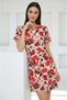 Women's Crew Neck Short Ruffled Sleeve Viscose Casual Midi Length Patterned Casual Dress - 5