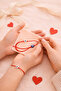 Minimal Heart and Evil Eye Bead Figured Adjustable Red String Lover and Friendship Bracelet Set - 4