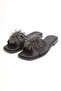 Bln 177 Pompon Stone Detail Flat Sole Slipper - 4