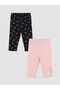 Nevavm Girls' Leggings with Bow Print, 2-Piece Set