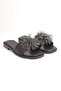 Bln 177 Pompon Stone Detail Flat Sole Slipper