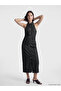 Halter Neck Gathered Jean Dress - 2