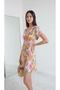 Women's Double-Breasted Collar Ruffled Skirt Waist Fitting Patterned Casual Stylish Mini Dress - 8