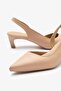 Punch Nude Leather Women Heeled Shoes - 5