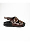 4136 Brown Double Buckled Women's Sandals - 2