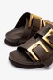 Lume Brown Leather Women's Slipper - 5