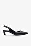 Punch Black Leather Women Heeled Shoes