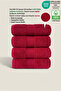 4-Piece Hand and Face Towel Set 100% Cotton Certified Bathroom and Kitchen Towels |   Dowry Box 50X90Cm Burgundy - 2