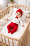 Newborn Baby 100% Cotton Piece Fabric Bow Tie 3 Piece Hospital Release Bodysuit Set - 3