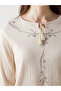 Women's Blouse with Tie-Down Collar Flower - 3