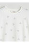 M1 Sezon White Crew Neck Heart Printed Women's Pajama Top - 2