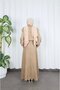Button Detailed Bolero with Elastic Waist Hijab Dress Taba Hnt8540 - 8