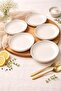 Modern Porcelain 6-Person Dinner Plate Set Off-White 18 cm Porcelain - 4