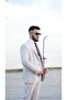 Classics Stone Color Slim Fit Pointed Collar Vest Set Men's Suit