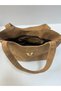 100% Genuine Cowhide Leather Leather Si, Suede Women's Bag Tan – Shoulder Bag and Crisscross Straps Stylish Casual Women's Bag Si - 7