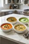 Modern Porcelain 4-Person 13 cm Soup Bowl Off-White 4 Pieces Soup Presentation Bowls - 5