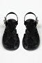Olive Women's Ankle Strap Buckled Closed Front Suede Casual Sandals Black Suede