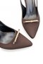 Women's Brown Medium Heel Stiletto Buckled New Season F6175 - 3