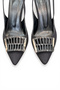 Women's Black Medium Heel Stiletto Buckled New Season F6174 - 6