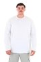 Long Sleeve Crew Neck m Transitional D Solid Color Thin Sweatshirt White Suitable for Men between 115-155 Kilograms