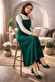 Women's Emerald Green Adjustable Strap Gilet Dress - 3