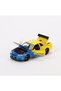 1:24 Scale Model Vehicle with Sound and Light, 4 Doors, Opening Hood and Trunk, with Stand, Yellow Blue - 6