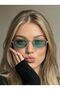 Valeno Turquoise Glass Bone Leopard Printed Strappy Premium Rectangular Unisex Sunglasses