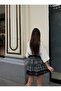 Women's Lace Detailed Layered Plaid Skirt - 6
