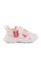 White Powder Velcro Mesh Girls' Sports Shoes