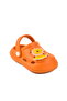 Orange Faux Leather Girl's Sabo Slippers - 3