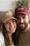 Mom Dad to Be Written Couple Hat Set 2-Piece Mom Dad Combination Hat - Adjustable Velcro on the Back - 3
