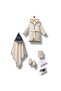 Licensed Baby Boy Cream Navy Blue Bathrobe Set 4 Pieces - 5