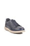 Navy Blue Genuine Leather Men's Casual Shoes - 3