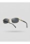 Valeno Gold Black Glass Rectangular Trendy Sunglasses - 5